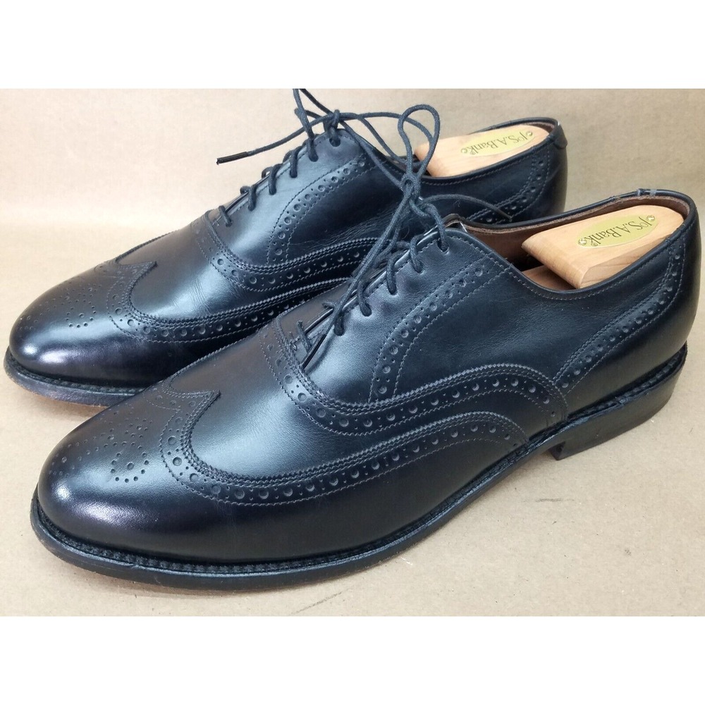 Allen Edmonds Chester Full Wingtips Brogues 9 C Black Leather Made in USA 1903